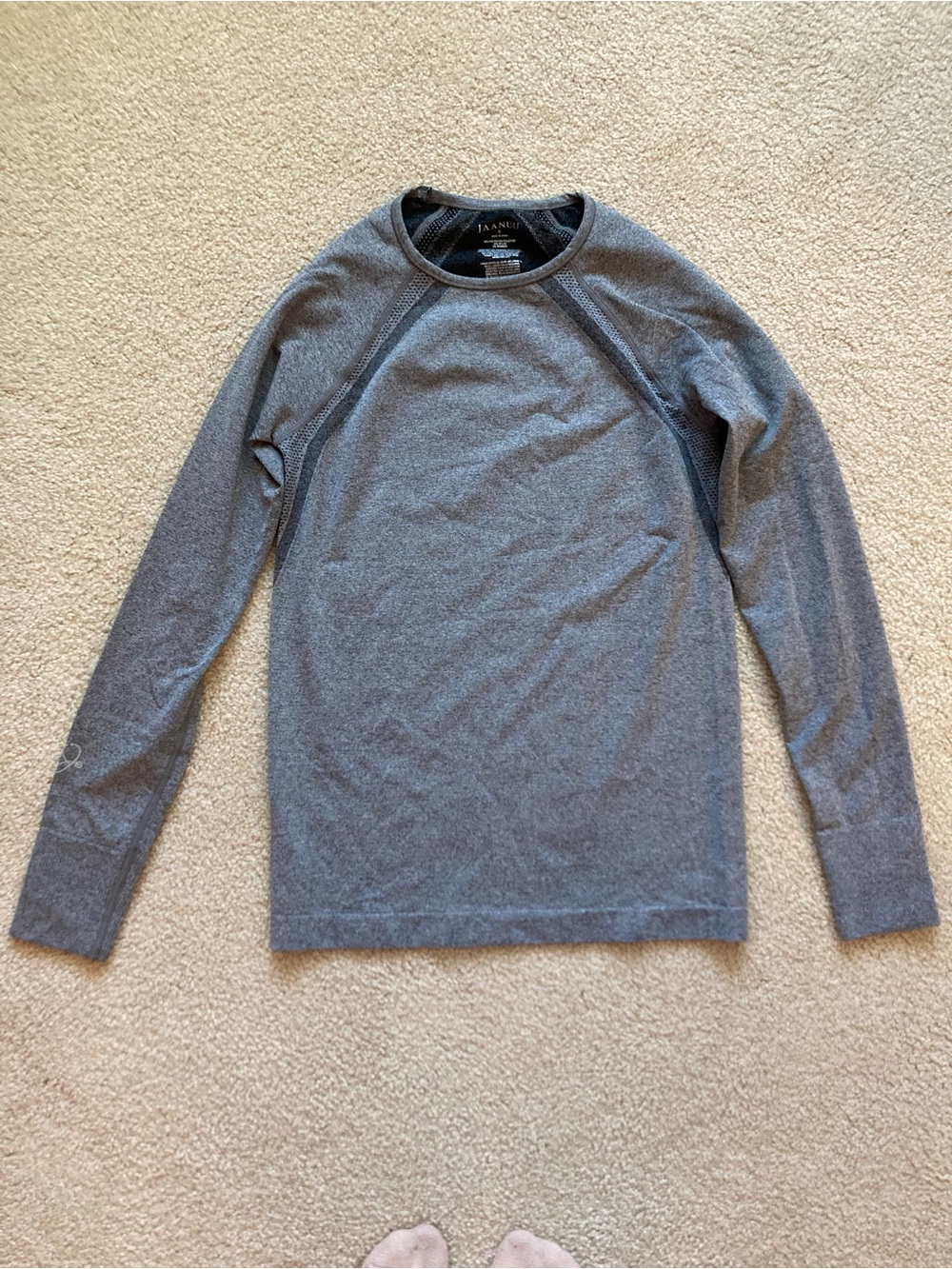 Jaanuu Gray Long Sleeve Underscrub Spandex Top